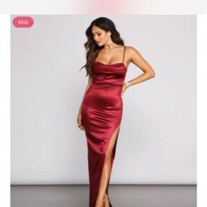 Windsor High Slit Satin Maxi Dress